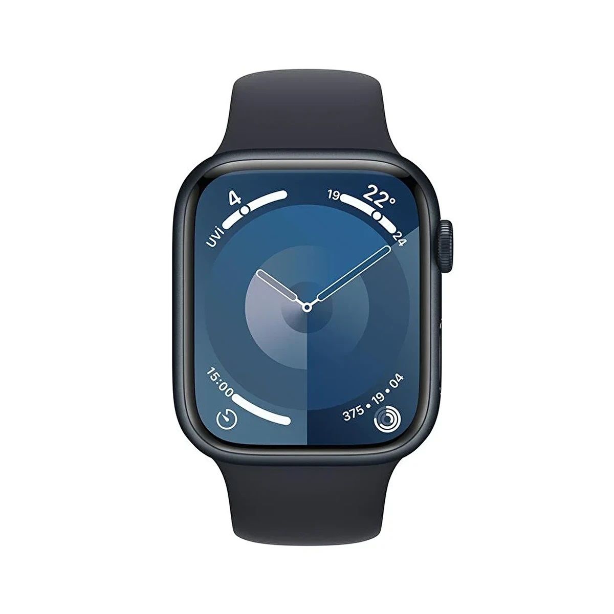 Apple Watch Series 9 GPS 45mm Gece Yarısı Alüminyum Kasa ve Gece Yarısı Spor Kordon Akıllı Saat